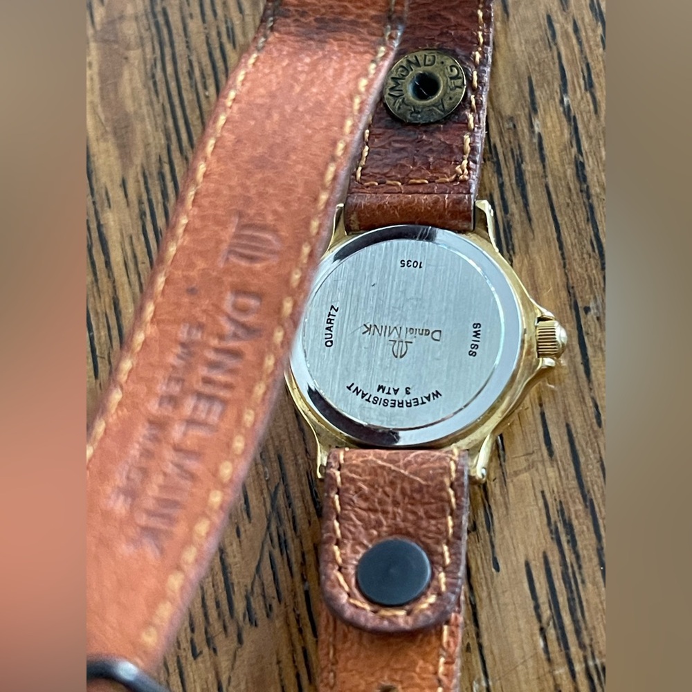 Daniel Mink Gold “Sahara” Swiss Quartz Watch with original leather band. EUC - Picture 4 of 13